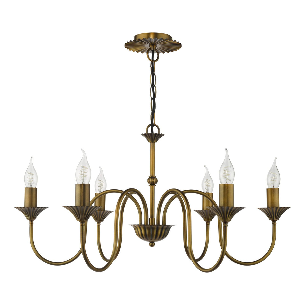 Lydian 6 Light Pendant Antique Bronze Fitting Only