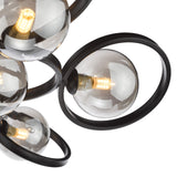 Lynette 9 Light Semi-Flush Satin Black With Smoked Glass