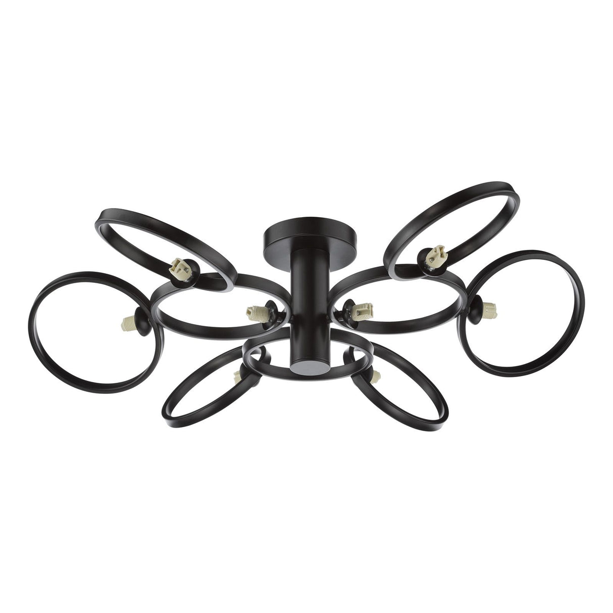 Lynette 9 Light Semi-Flush Satin Black Fitting Only