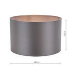 Lyris Grey Cotton Drum Shade 35cm 35cm
