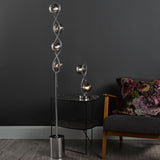 Lysandra 4 Light Floor Lamp Polished Chrome and Smoked Glass
