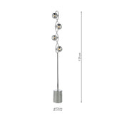 Lysandra 4 Light Floor Lamp Polished Chrome and Smoked Glass