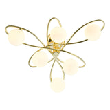 Lysandra 6 Light Semi-Flush Polished Gold and Opal Glass