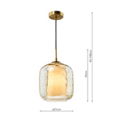 Majella Pendant Aged Brass and Champagne Glass
