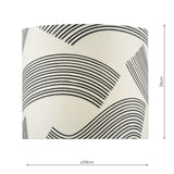 Miho Cream and Black Patterned Linen Shade 34cm