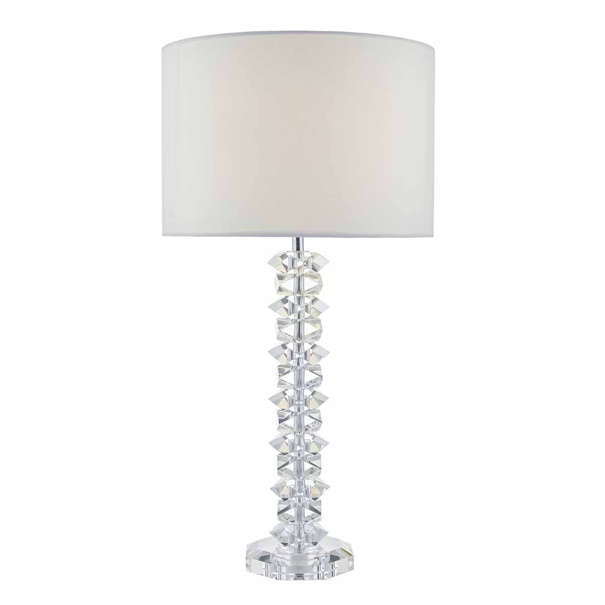 Mina Table Lamp Polished Chrome & Crystal With Shade
