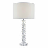 Mina Table Lamp Polished Chrome & Crystal With Shade