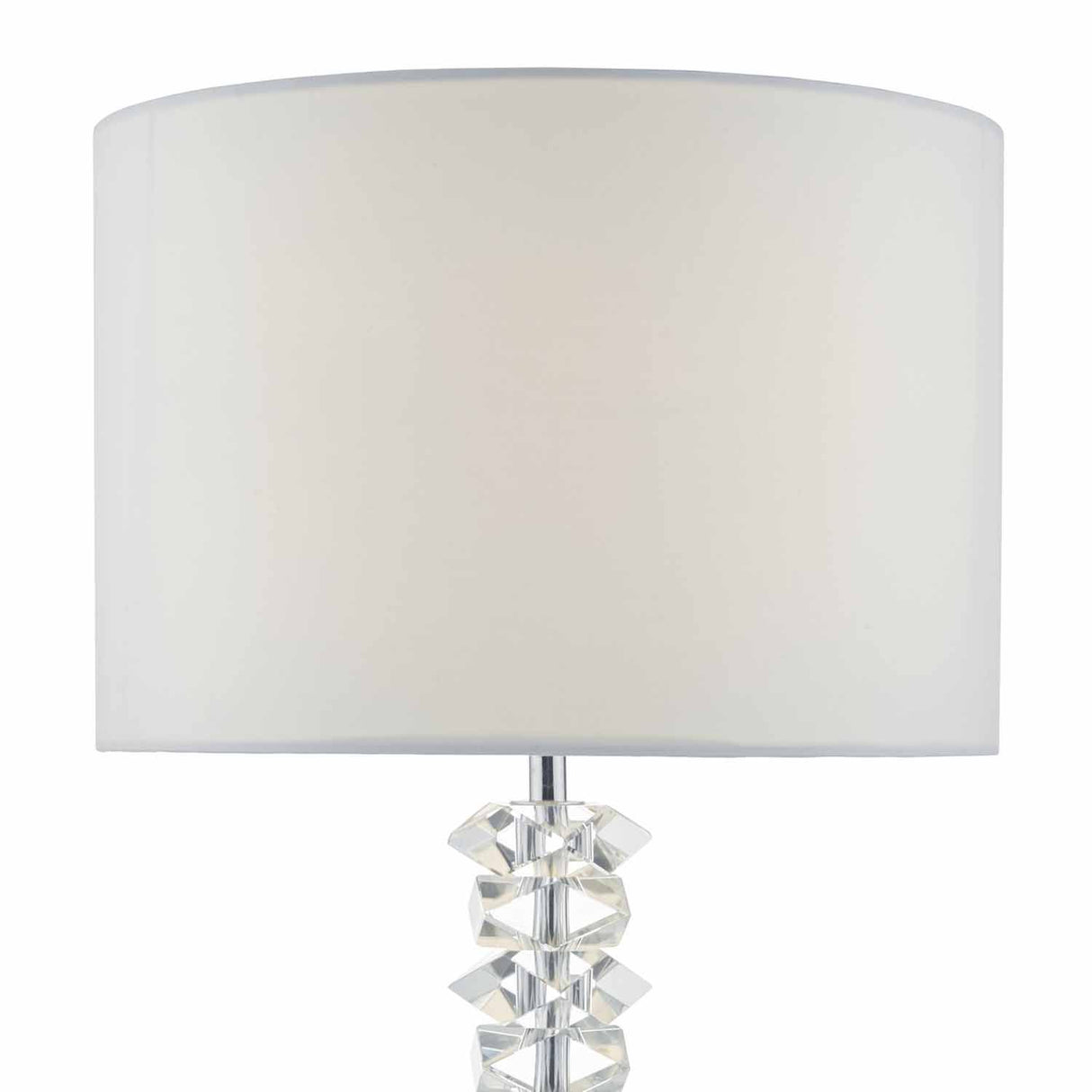 Mina Table Lamp Polished Chrome & Crystal With Shade
