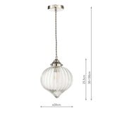 Mya Pendant Polished Nickel Glass