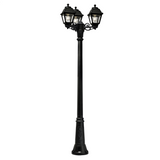 Mary Gigi Bisso 3L 3x6.5W E27 Filament LED 2700K, Classic Post Lantern, Black/Clear