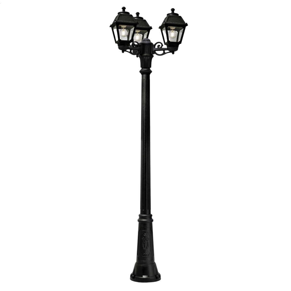 Mary Gigi Bisso 3L 3x6.5W E27 Filament LED 2700K, Classic Post Lantern, Black/Clear