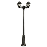 Mary Gigi Bisso 2L E27 (No Lamp), Classic Post Lantern, Black/Clear