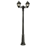 Mary Gigi Bisso 2L E27 (No Lamp), Classic Post Lantern, Black/Clear
