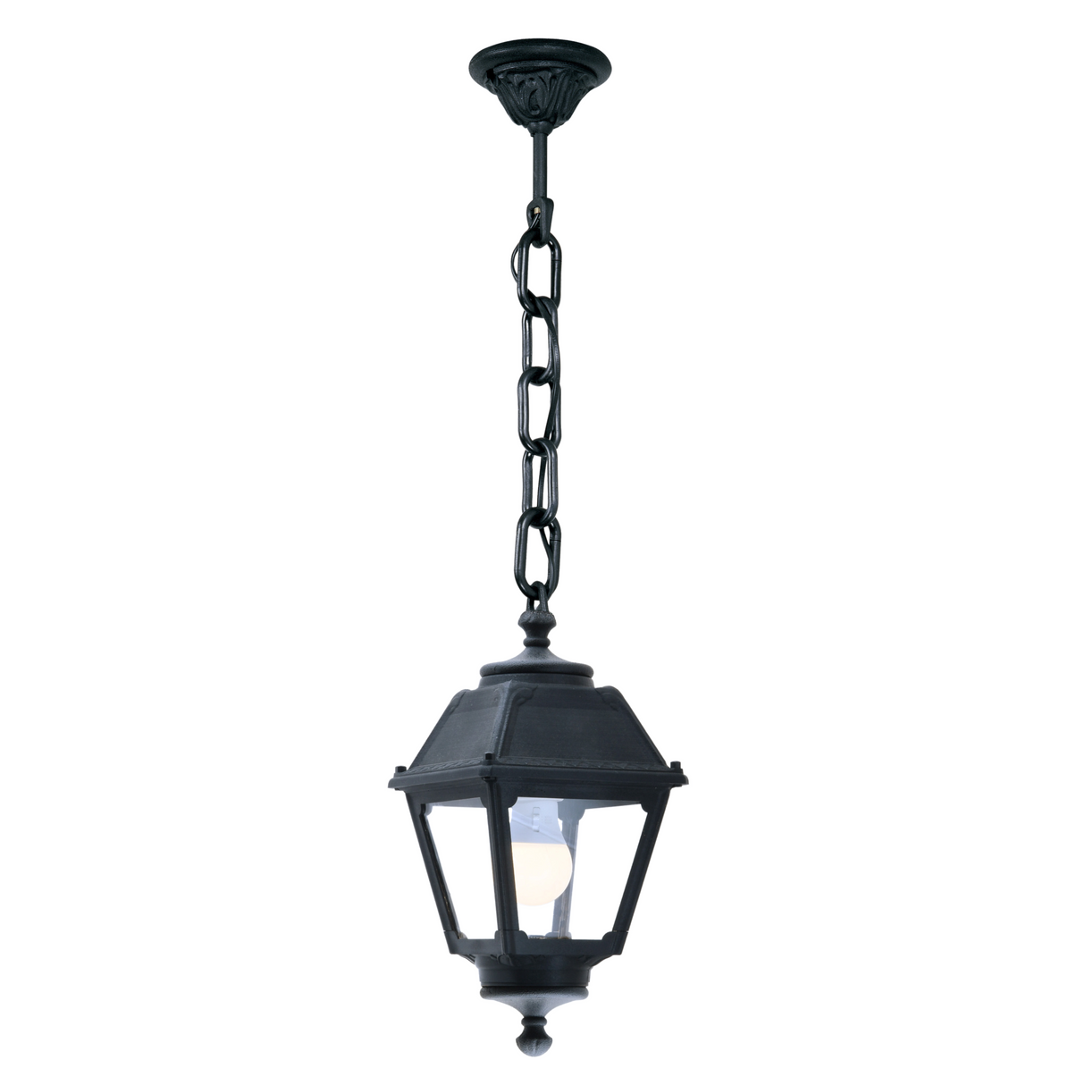 Mary Sichem E27 (No Lamp), Classic Chain Lantern, Black/Clear