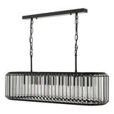 Naeva 5 Light Pendant Matt Black and Crystal