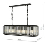 Naeva 5 Light Pendant Matt Black and Crystal