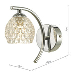 Nakita Wall Light Polished Chrome With Dimpled Open Glass
