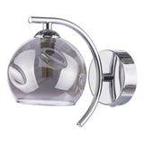 Nakita Wall Light Polished Chrome With Organic Smoked Glass
