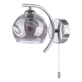 Nakita Wall Light Polished Chrome With Organic Smoked Glass