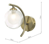 Nakita Wall Light Antique Brass With Clear/Opal Glass