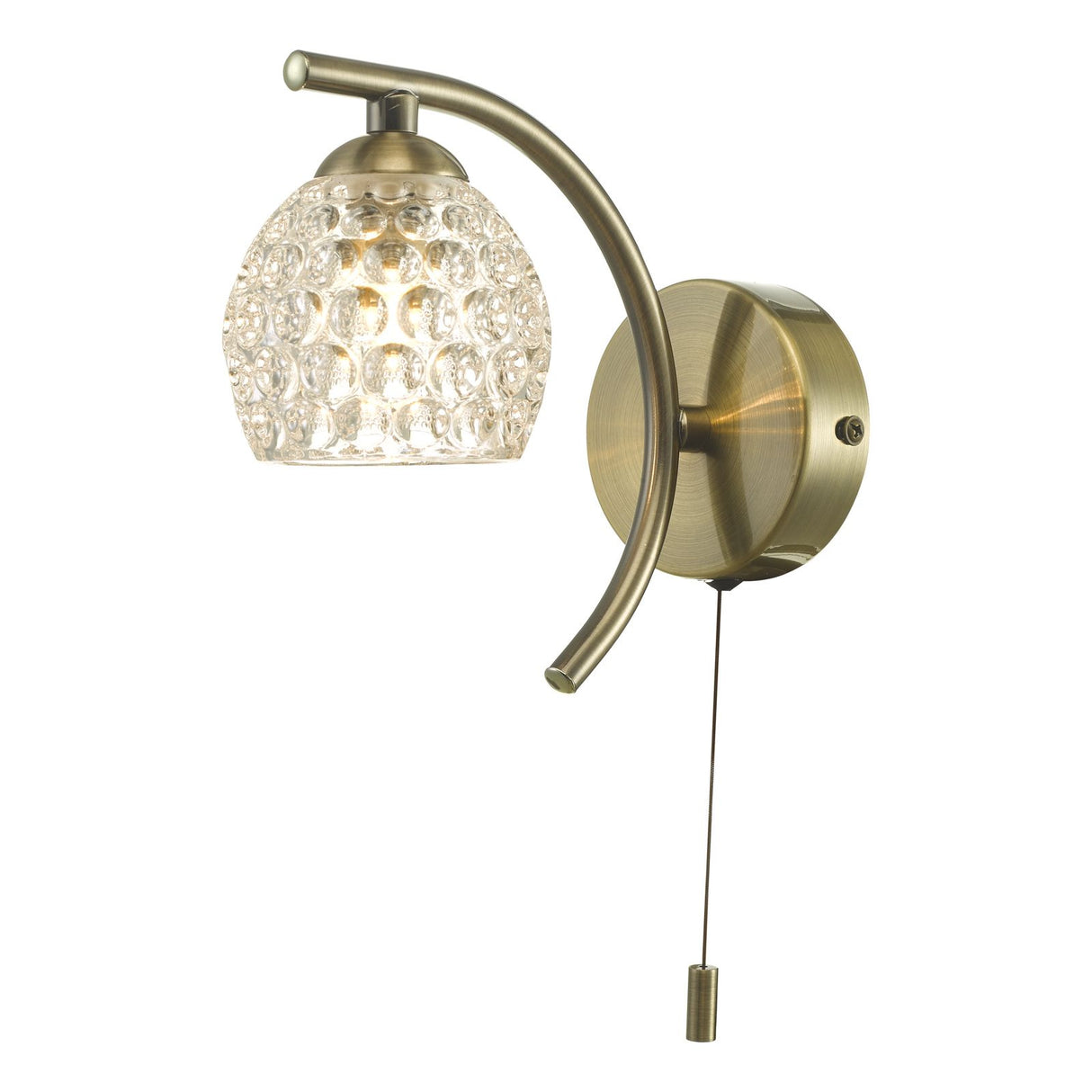 Nakita Wall Light Antique Brass With Dimpled Open Glass