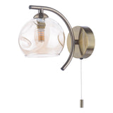 Nakita Wall Light Antique Brass With Organic Amber Glass