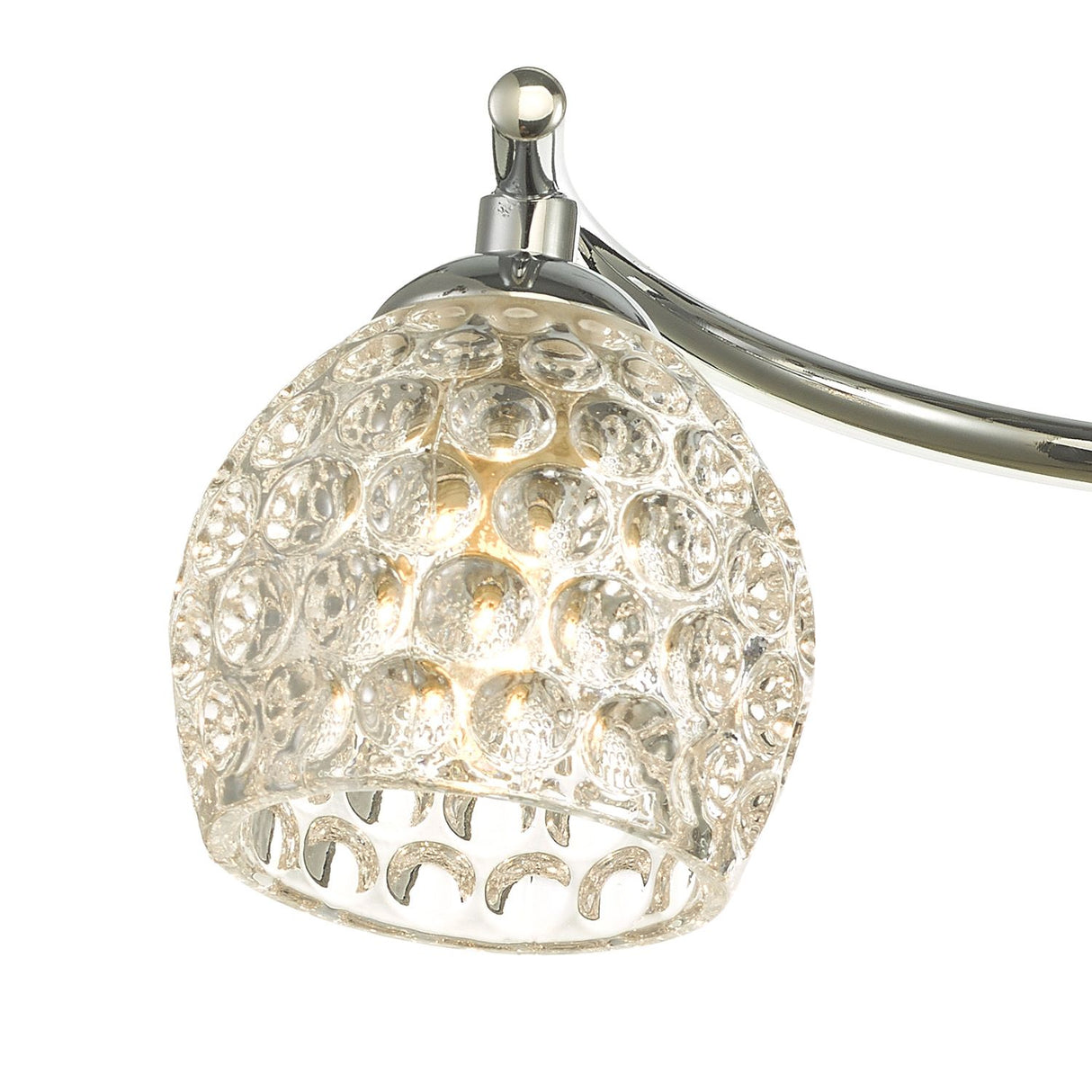 Nakita 3 Light Semi Flush Polished Chrome With Dimpled Open Glass