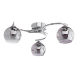 Nakita 3 Light Semi Flush Polished Chrome With Organic Smoked Glass