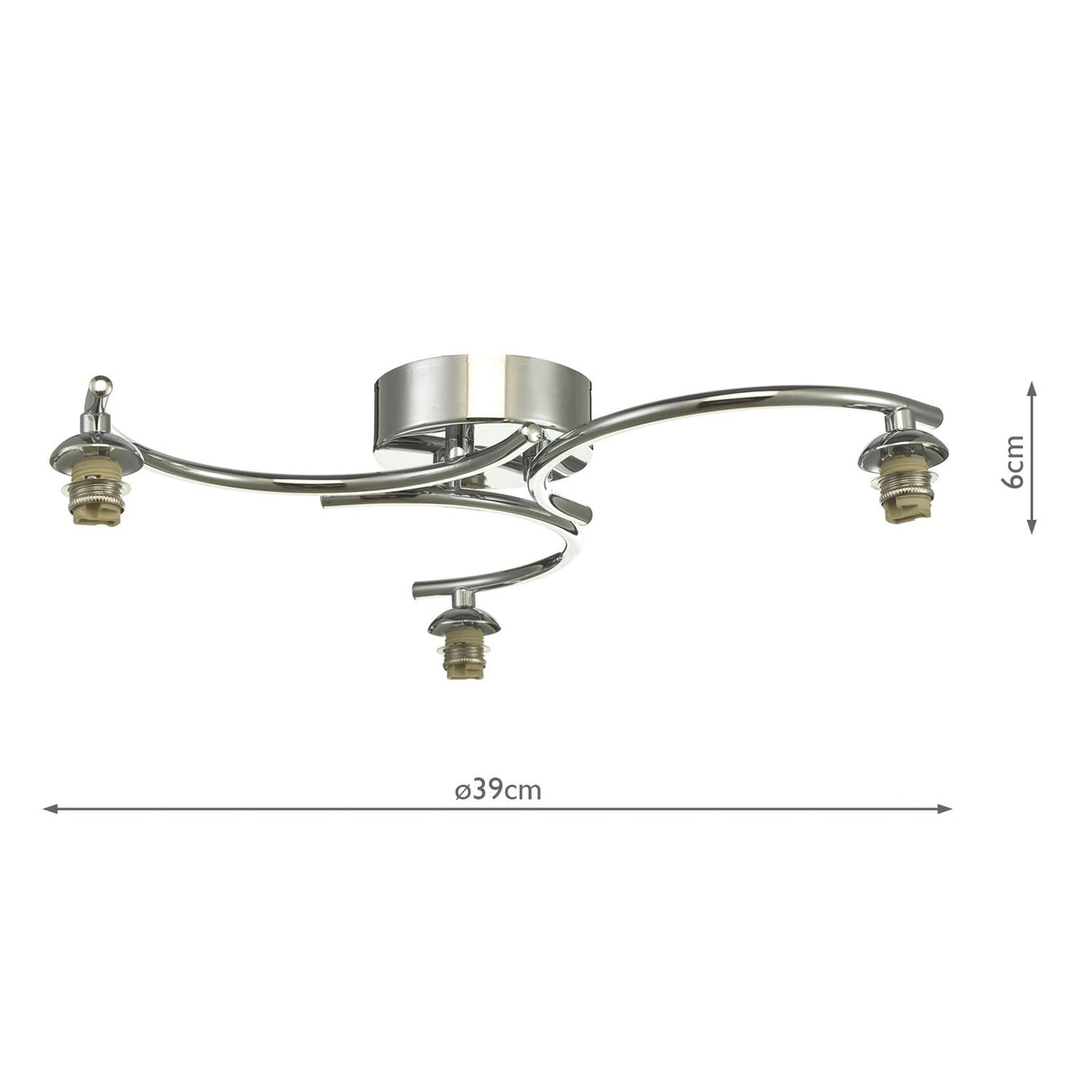 Nakita 3 Light Semi Flush Polished Chrome Frame Only