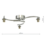 Nakita 3 Light Semi Flush Polished Chrome Frame Only