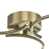 Nakita 3 Light Semi Flush Antique Brass With Twisted Open Glass