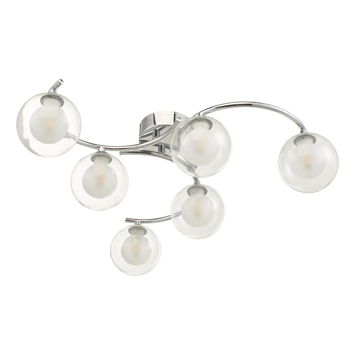 Nakita 6lt Semi Flush Polished Chrome With Clear/Opal Glass