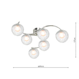 Nakita 6lt Semi Flush Polished Chrome With Clear/Opal Glass