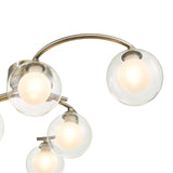 Nakita 6 Light Semi Flush Antique Brass With Clear/Opal Glass