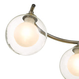 Nakita 6 Light Semi Flush Antique Brass With Clear/Opal Glass