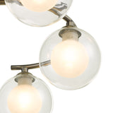 Nakita 6 Light Semi Flush Antique Brass With Clear/Opal Glass