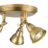 Nathaniel 3 Light Plate Spotlight Aged Brass