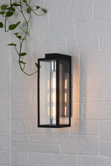 Naxos Outdoor Wall Light Black Glass IP43