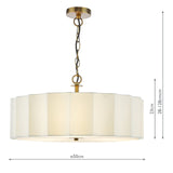 Noura 3 Light Pendant Ivory and Antique Bronze