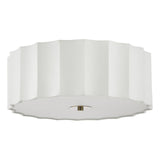 Noura 3 Light Flush Ivory and White