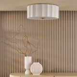 Noura 3 Light Flush Ivory and White