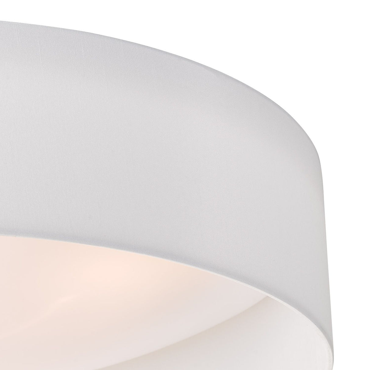 Nysa 3 Light Flush White Faux Silk 60cm
