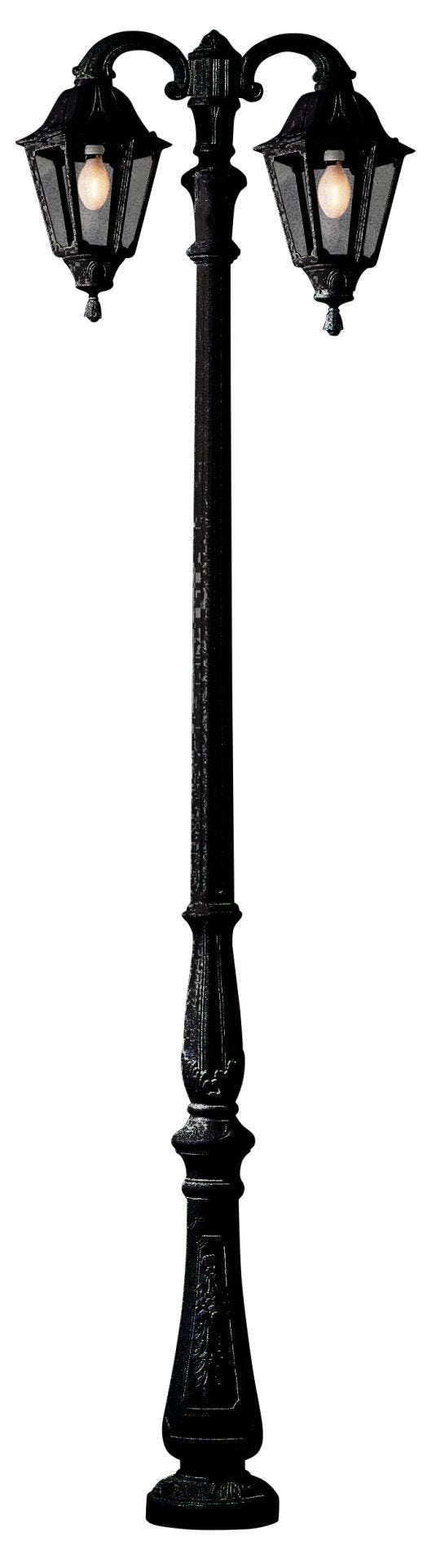 Noemi Tabor Ofir 2L E27 (No Lamp) Assembled, Classic Post Lantern, Black/Clear