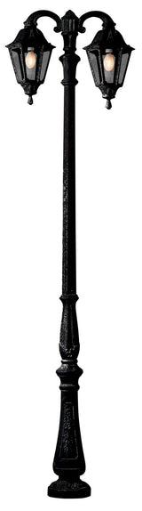 Noemi Tabor Ofir 2L E27 (No Lamp) Assembled, Classic Post Lantern, Black/Clear