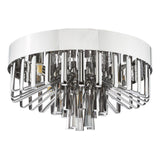 Olin 5 Light Flush Polished Chrome and Smoked Glass