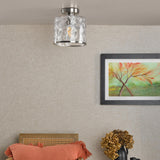 Olsen Semi-Flush Satin Chrome and Glass