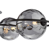 Olympus 4 Light Semi-Flush Matt Black With Smoked Dimpled Glass