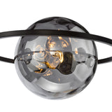 Olympus 4 Light Semi-Flush Matt Black With Smoked Dimpled Glass