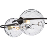 Olympus 4 Light Semi-Flush Matt Black With Clear Dimpled Glass