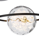 Olympus 4 Light Semi-Flush Matt Black With Clear Dimpled Glass